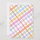 Modern Colorful Plaid Baby Shower Theme Einladung (Rückseite)