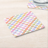 Modern Colorful Plaid Baby Shower Theme Rechteckiger Pappuntersetzer (angewinkelt)