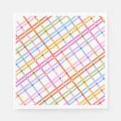 Modern Colorful Plaid Baby Shower Theme Serviette (Vorderseite)