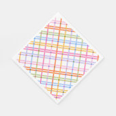 Modern Colorful Plaid Baby Shower Theme Serviette (Ecke)