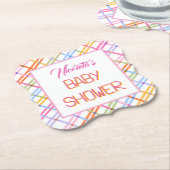 Modern Colorful Plaid Baby Shower Theme Untersetzer (angewinkelt)