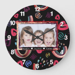 Modern Colorful Rainbow Custom Photo Große Wanduhr