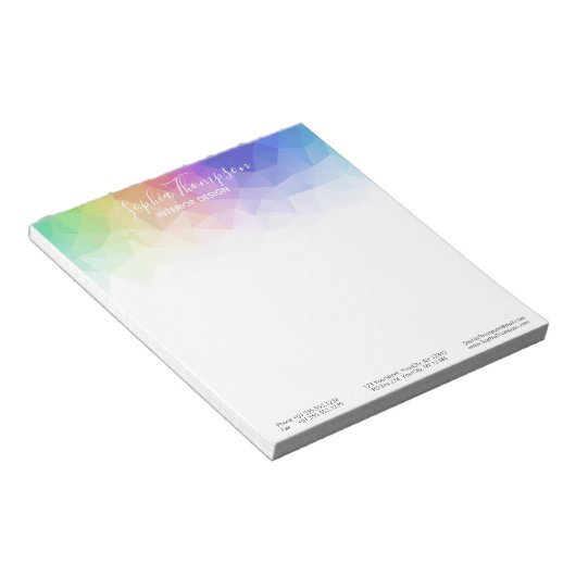 Modern Colorful Rainbow Polygonal - Notepad Notizblock (angewinkelt)