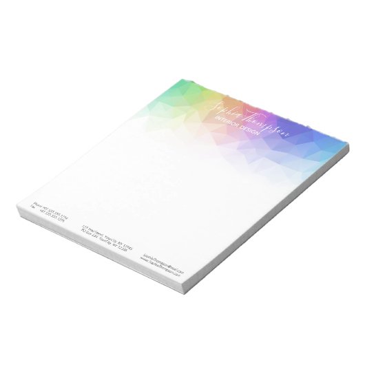 Modern Colorful Rainbow Polygonal - Notepad Notizblock (Rotiert)