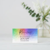 Modern Colorful Rainbow Polygonal - Referenzkarte Empfehlungskarte (Stehend Vorderseite)