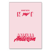 Modern Colorful Red Pink Retro Wedding Place Cards Tischnummer (Vorderseite)