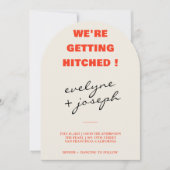 Modern Colorful Retro Fun Funky Arched Wedding Einladung (Vorderseite)