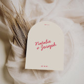 Modern Colorful Retro Fun Whimsical Arch Wedding Einladung