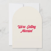 Modern Colorful Retro Funky Bold Arched Wedding Einladung (Rückseite)