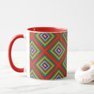 Modern colorful square geometric pattern graphic D Tasse