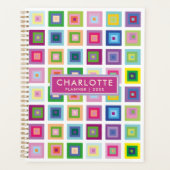 Modern Colorful Squares Muster 2023 Planer (Vorderseite)