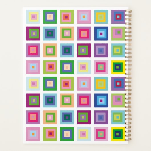 Modern Colorful Squares Muster 2023 Planer (Rückseite)