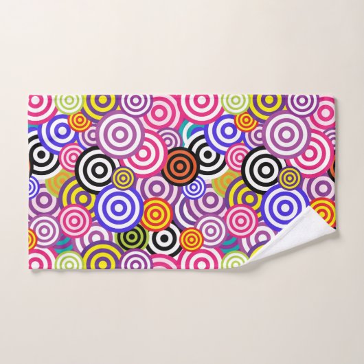 Modern Colorful Stylish Concentric Circles Badhandtuch Set (Handtuch)