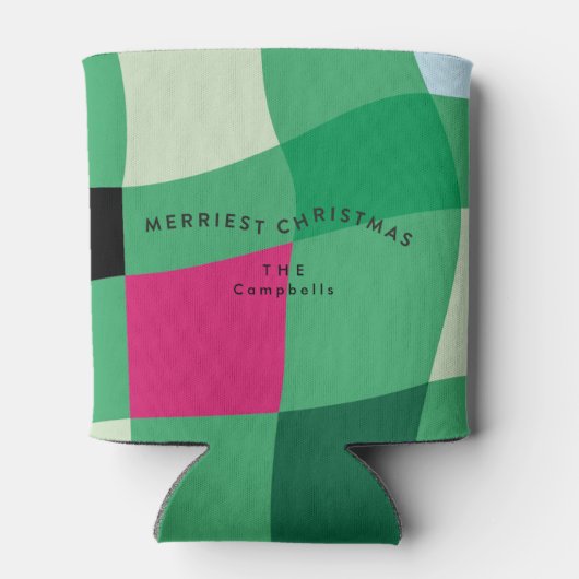 Modern Colorful Tartan Plaid Christmas Dosenkühler (Rückseite)