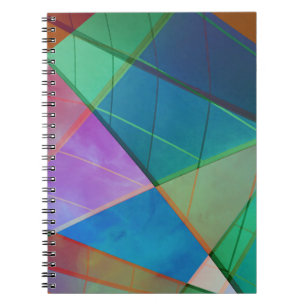 Modern, colorful triangles, trapezoid shapes art notizblock