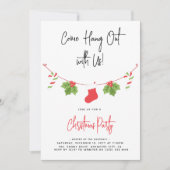 Modern 'Come Hang Out' Weihnachtsfeiertag Party Einladung (Vorderseite)