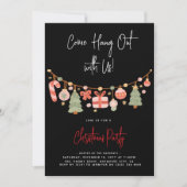Modern 'Come Hang Out' Weihnachtsfeiertag Party Einladung (Vorderseite)