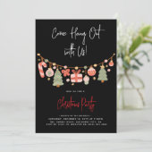 Modern 'Come Hang Out' Weihnachtsfeiertag Party Einladung (Stehend Vorderseite)