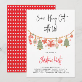 Modern 'Come Hang Out' Weihnachtsfeiertag Party Einladung