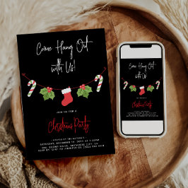 Modern 'Come Hang Out' Weihnachtsfeiertag Party Einladung