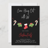 Modern 'Come Hang Out' Weihnachtsfeiertag Party Einladung (Vorderseite)