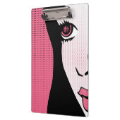 Modern Comic Book Pop Art of Woman's Face Klemmbrett (Links)