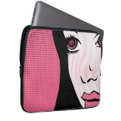 Modern Comic Book Pop Art of Woman's Face Laptopschutzhülle (Vorne Rechts)