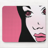 Modern Comic Book Pop Art of Woman's Face Mousepad (Vorne)