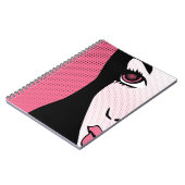 Modern Comic Book Pop Art of Woman's Face Notizblock (Linke Seite)