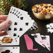 Modern Comic Book Pop Art of Woman's Face Spielkarten (In Situ)