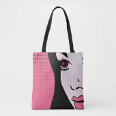 Modern Comic Book Pop Art of Woman's Face Tasche (Vorderseite)