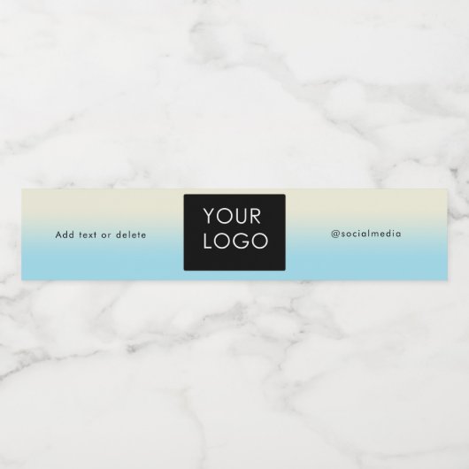 Modern Company Business Logo Social Media Ombre Wasserflaschenetikett (Einzelnes Label)