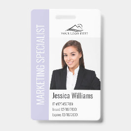 Modern Company Employee Photo Logo Name Lavender Ausweis