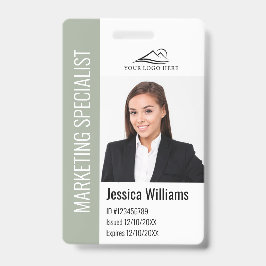 Modern Company Employee Photo Logo Name Sage ID Ausweis