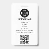 Modern Company ID Card with Photo & QR Code Ausweis (Rückseite)