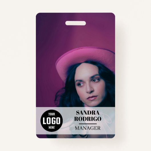 Modern Company ID Card with Photo & QR Code Ausweis (Vorderseite)