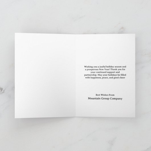 Modern Company Logo Black & Gold Weihnachten Karte (Innenseite)