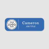 Modern Company Logo Blue Employee Namensschild (Vorderseite)