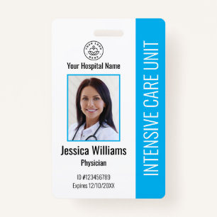 Modern Company Logo Foto Blue Employee ID Ausweis