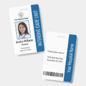 Modern Company Logo Foto Blue Employee ID Ausweis (Front & Back)