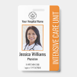 Modern Company Logo Foto Orange Employee ID Ausweis
