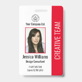 Modern Company Logo Foto Red Employee ID Abzeichen Ausweis