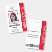Modern Company Logo Foto Red Employee ID Ausweis (Front & Back)