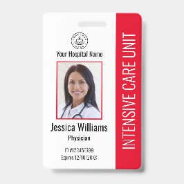 Modern Company Logo Foto Red Employee ID Ausweis