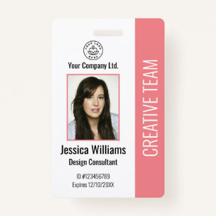 Modern Company Logo Foto Rosa Mitarbeiter-ID-Abzei Ausweis