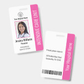 Modern Company Logo Foto Rosa Mitarbeiter-ID Ausweis (Front & Back)