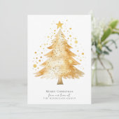 Modern Company Logo frohe Weihnachtsbaum Feiertagskarte (Stehend Vorderseite)