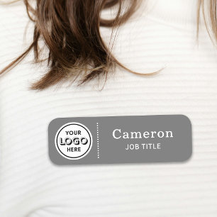 Modern Company Logo Gray Employee Namensschild