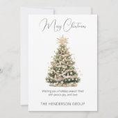 Modern Company Logo QR Code Merry Christmas Tree Feiertagskarte (Vorderseite)