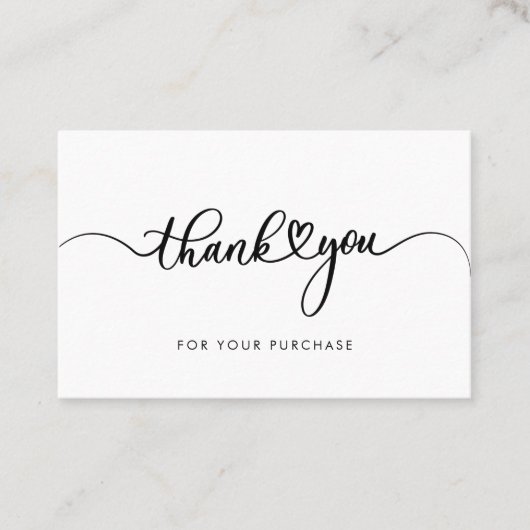 Modern Company Logo Script Vielen Dank Visitenkarte (Vorderseite)